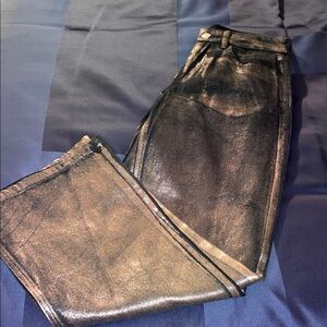 Metallic Black and Gold Jeans